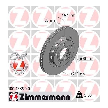 Zimmermann Brake Disc - Standard/Coated, 100123920 100123920